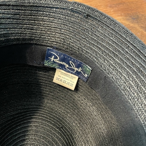 Black Panama Jack black fedora hat with colorful band. One size - Picture 6 of 7